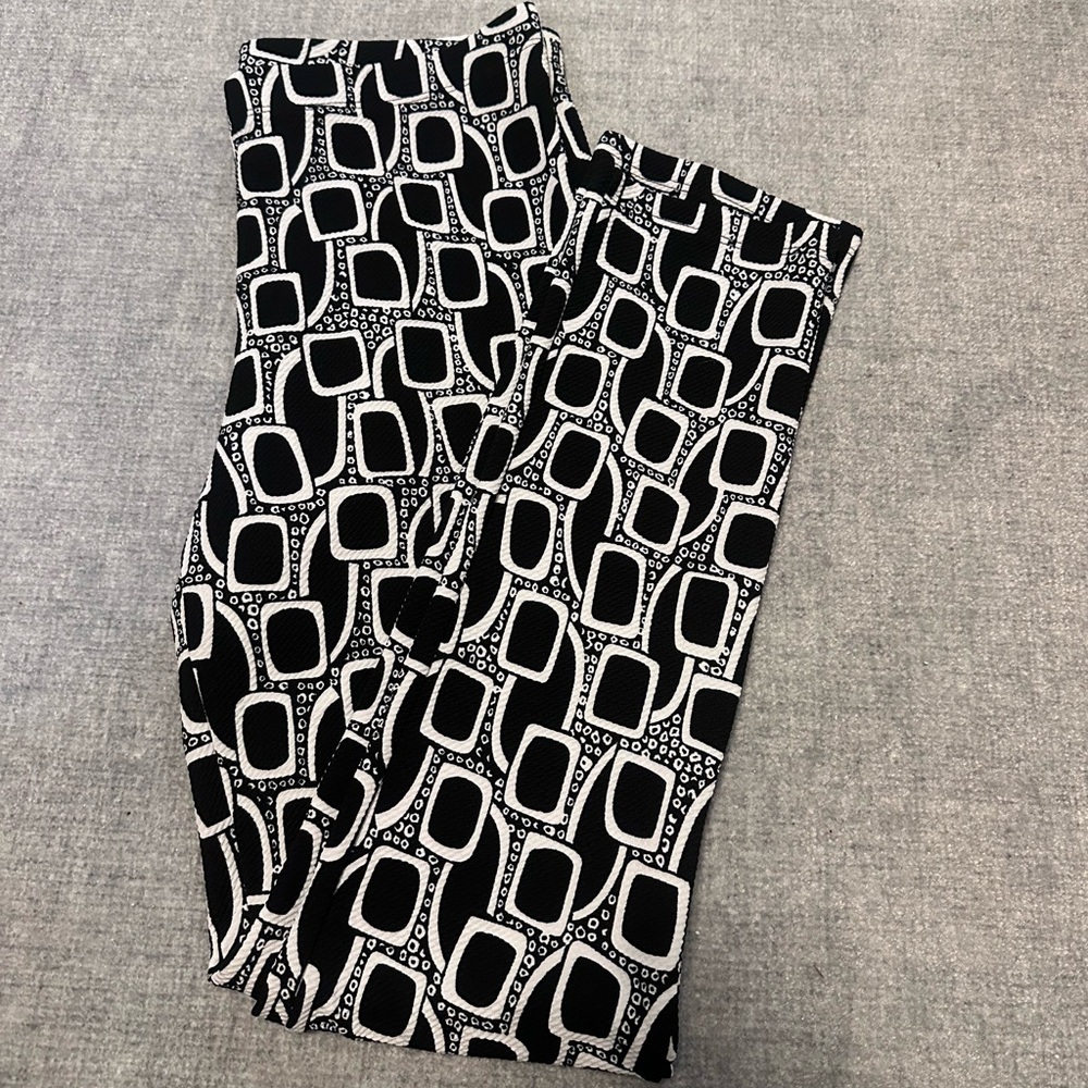 CLARA SUNWOO Womens Black and White Geometric Pants Size S Retro Business Career - Picture 3 of 7